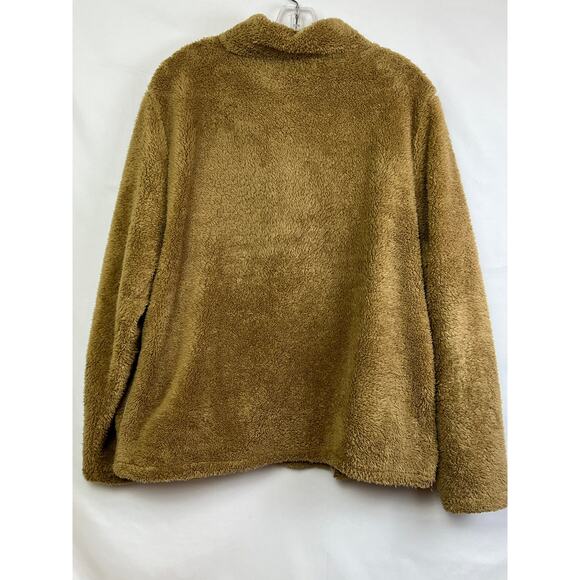 Le Moda Womens Large Oatmeal Teddy Style Sherpa Zip Front Jacket - Picture 6 of 6